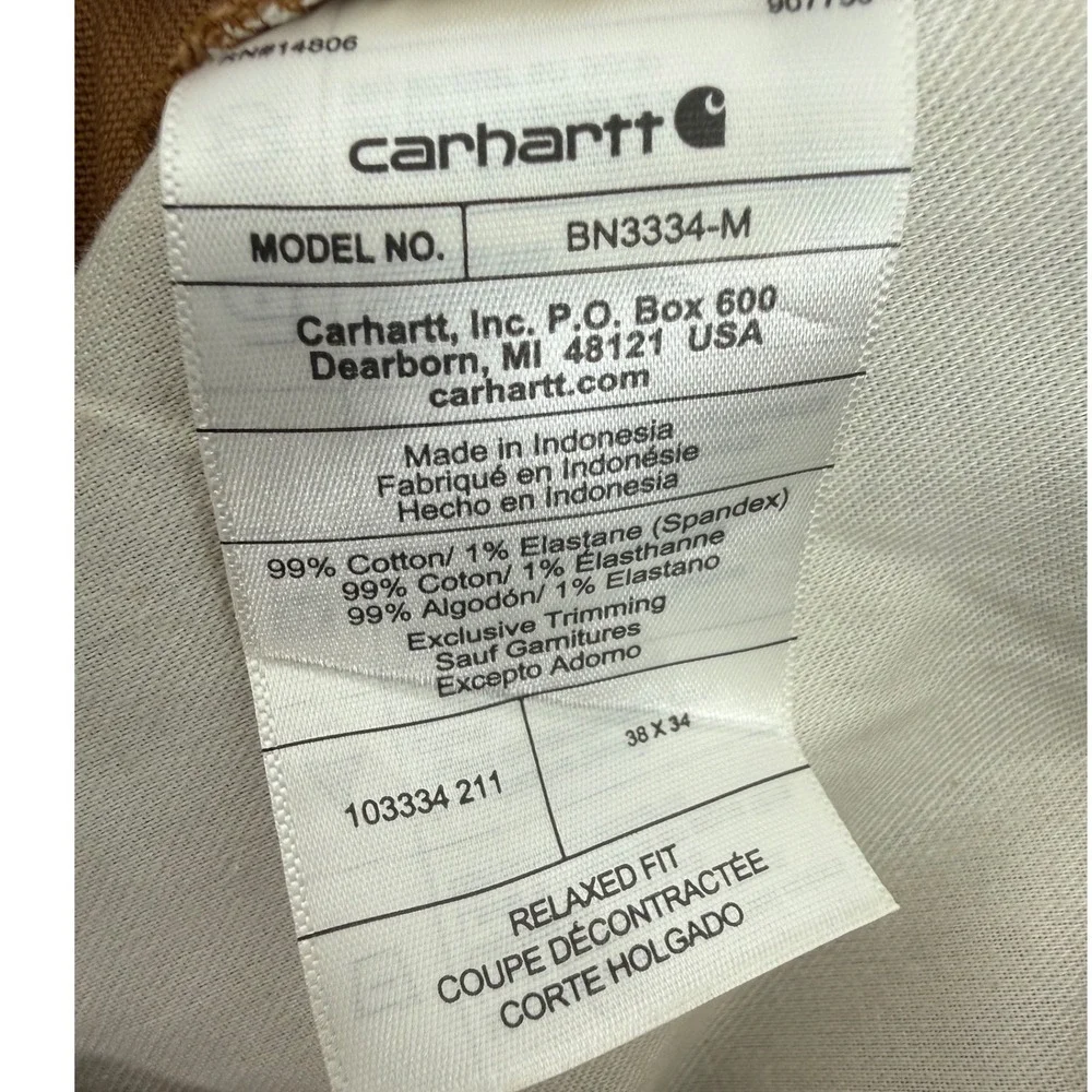 Carhartt Mens Rugged Flex Relaxed Fit Duck Double Front Utility Pants 38x34